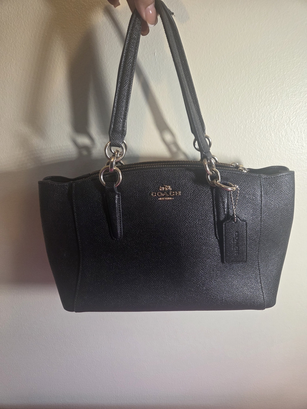 COACH Black Leather Top-Handle Satchel